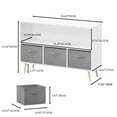 thumbnail image 3 of Kids Bookcase with 3 Collapsible Fabric Drawers, Wall-Mountable Toy Storage Organizer, White/Gray, Easy Assembly, 3 of 13
