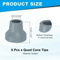 thumbnail image 2 of Quad Cane Tips 5/8 Inch, 8 Pcs Replacement Foot for Standing Stick Women Men Seniors, Gray(Style 3), 2 of 7