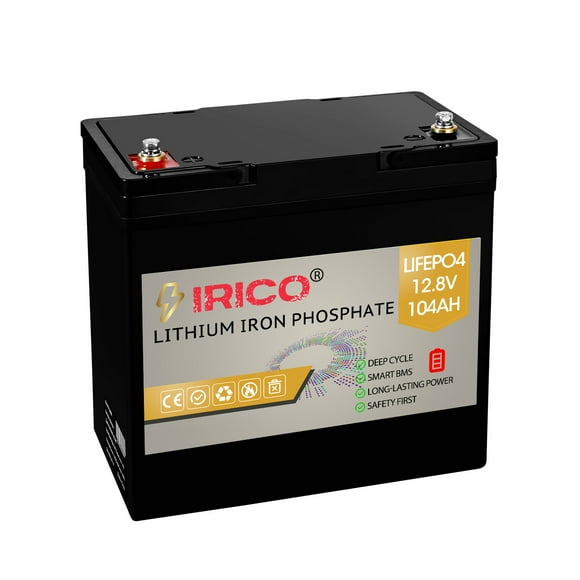 IRICO LiFePO4 Lithium Iron Phosphate Battery 12V 100AH Fast Charging with BMS, Use Primary Branded battery Cells, Long Lasting and High Performance Guaranteed. (1PK)