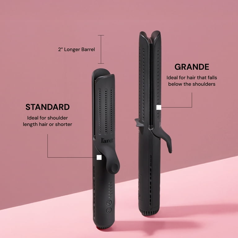 L'ange Hair Le Duo 360 Airflow Styler, Titanium Flat Iron Hair Straightener (Black)