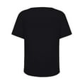 thumbnail image 5 of safuny Women's Trendy Loose Pocket Tops Clearance Solid Tops Short Sleeve Tees V Neck Shirts Leisure Vintage Clothing 2024 Fashion Summer Black M, 5 of 7