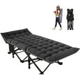 thumbnail image 2 of ABORON Folding Camping Cot Bed ,With Removeable Mattress for Adults，Portable Outdoor Cots with 2 Sided Mattress & Carry Bag, 2 of 12
