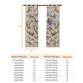 thumbnail image 6 of Ocean Sharks Blackout Curtains for Bedroom, Vintage Coastal Underwater Animals Brown Thermal Insulated Kitchen Drapes with Grommets, Light Blocking Window Treatment, 2 Panels 52" x 90", 6 of 7