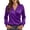 Purple, variant on Zynoxe Long Sleeve Shirts for Women Lightweight Smooth Satin Womens Tops Fashion Versatile Solid Color V Neck Shirt Top Elegant Wrap Front Casual Blouse Business Casual Outfits S