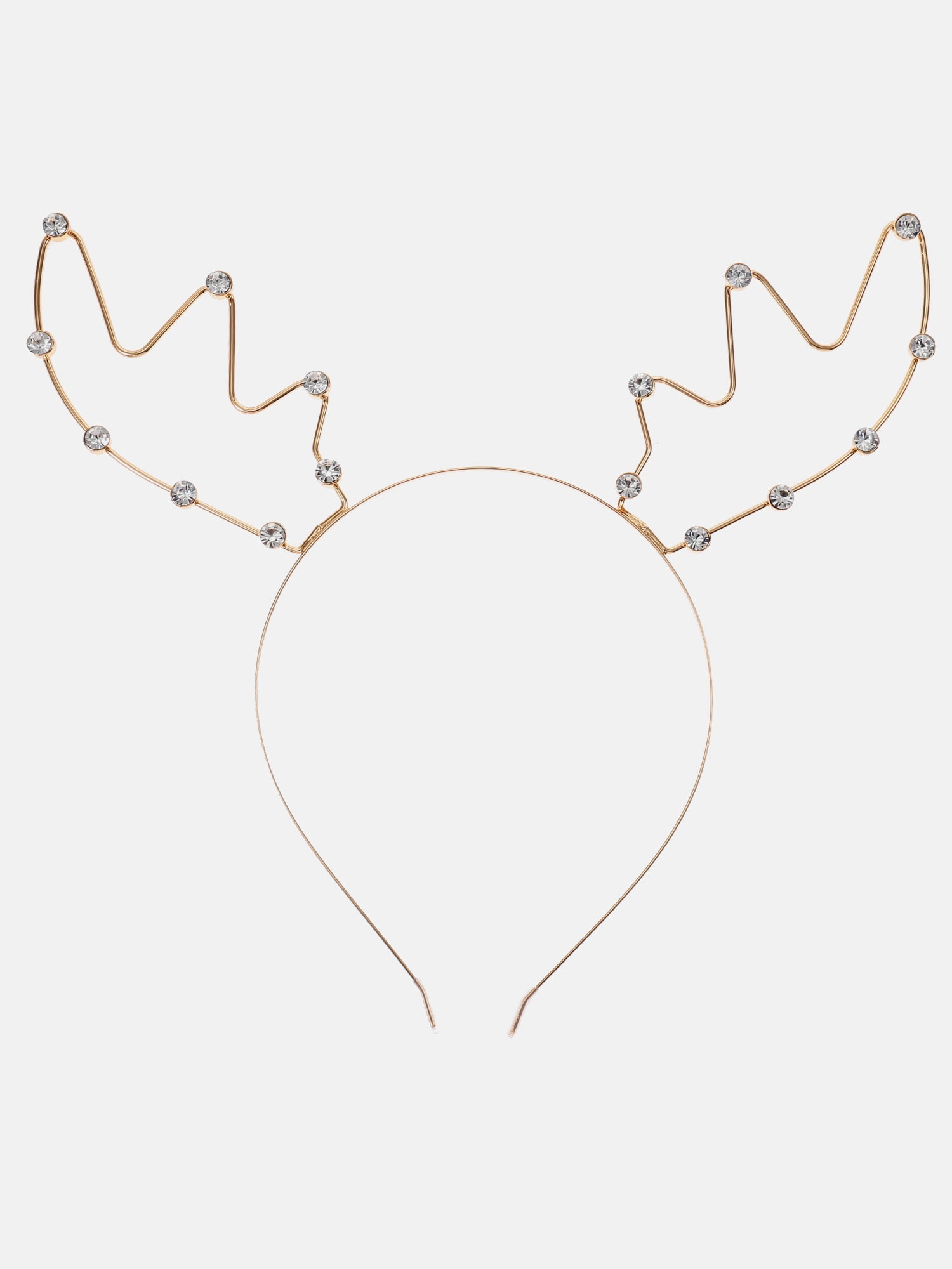 Way to Celebrate Women's Gold Metal Reindeer Antler Headband, 1 Piece, One Size Fits Most