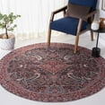 thumbnail image 3 of SAFAVIEH Tucson Kayleah Traditional Machine Washable Area Rug, 6' x 6' Round, Dark Green/Rust, 3 of 9