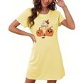 thumbnail image 4 of Tnhcen Robe de Nuit Grande Taille Halloween Imprimé Drôle de Dessin Animé Manches Courtes Col Rond Longueur Courte Polyester Spandex P-2TG pour Chaque Corps, 4 of 5
