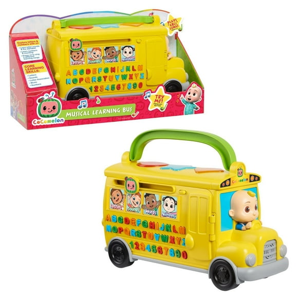 CoComelon Musical Learning Bus, Number and Letter Recognition, Phonetics, Yellow School Bus Toy Plays ABCs and Wheels on the Bus