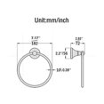thumbnail image 5 of 4pcs Antique Gold Brass Towel Holder Bathroom Round Towel Rings Towel Rack, 5 of 5