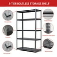 thumbnail image 5 of 5-Tier Metal Garage Shelving, 2000LBS Heavy Duty Adjustable Storage Rack, Industrial Shelving Utility Racks for Garage, Basement, Warehouse, Workshop, 47.2"W*23.6"D*72"H, 5 of 7