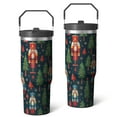 thumbnail image 2 of 1pc nutcracker 30oz Tumbler with Straw & Handle - Insulated Stainless Steel Cup | Holiday Gift for Man Women (Christmas, Valentine's, Birthday), 2 of 7