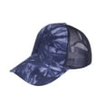 thumbnail image 2 of WTXUE Baseball Cap Trucker Hat Tie-Dye Print Ponytail Messy Buns Trucker Plain Baseball Visor Cap Unisex Hat Mesh Hat Snapback Hats Outdoor Hat Navy One Size, 2 of 2