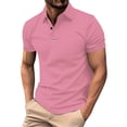 thumbnail image 1 of YDLCAFD European Pure Color and Versatile Men Casual Loose Collar Button Open Collar Ribbed Sports Short Sleeved Shirt, 1 of 6