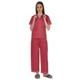 thumbnail image 5 of Inkmeso Women Cotton Nightwear Pajamas Set Classic Short Sleeve 2 Pc Shirt & Pajama Loungewear, 5 of 7