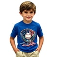 thumbnail image 4 of KHONTS Baseball Design Sprinkles Baseball Player T-Shirt Summer Short Sleeve Tops,Size 2-13 Years Blue 140, 4 of 4