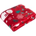 thumbnail image 5 of Super Soft Christmas Prints Fleece Blanket-Holiday Theme Home Décor Fuzzy Warm and Cozy Throws for Winter Bedding, Couch and Gift, 50 x 60 inch, Red Snowman, 5 of 6