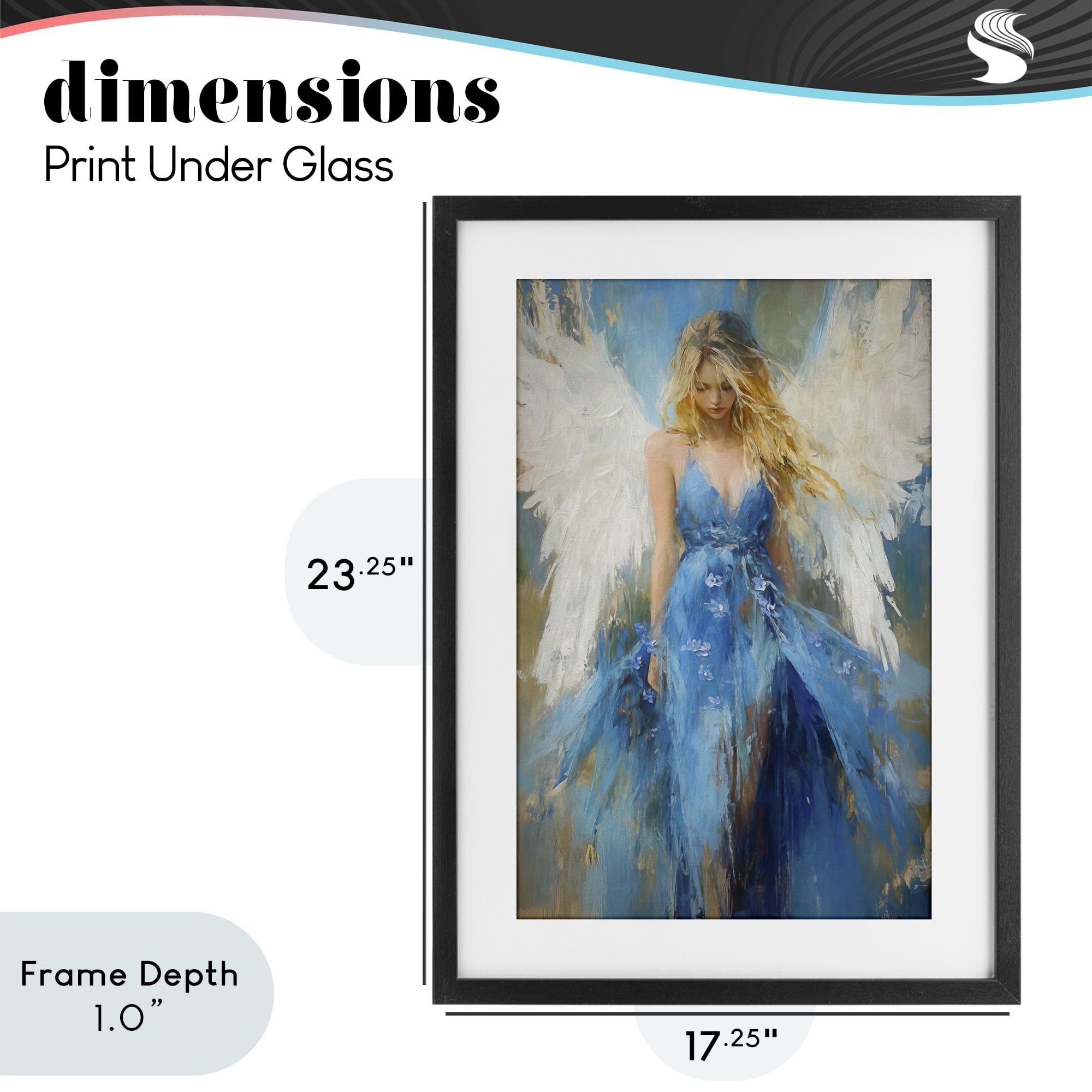 Stupell Industries Blue Flame of Hope Black Framed Print Under Glass, design by Tina LeCour