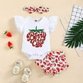 thumbnail image 2 of Louist Newborn Baby Girls Clothes Ruffles Summer Romper Floral Bottoms Shorts 3pcs Outfits, 2 of 7