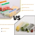 thumbnail image 3 of Bolsa de conservación de alimentos de PEVA transparente esmerilada para almacenar refrigerios, bolsa sellada para almacenar alimentos congelados en el refrigerador, 3 of 4