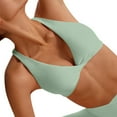 thumbnail image 2 of KHONTS Women's Sports Bras Backless Strappy Workout Bra Low Support Gym Bras Light Green1 M, 2 of 6