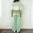 thumbnail image 4 of Yotami Women Tracksuit Set, Color Block Zip Up Sweatshirt And Wide Leg Pants, Casual Fall Matching Outfit With Pockets, 4 of 5