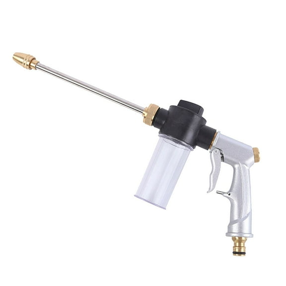 High-Pressure Car Wash Spray Gun with Foam Pot, Metal Long Spray Can for Garden and Car Cleaning, Durable Water Hose Sprayer for Efficient Outdoor Washing, Ideal for Vehicles, Lawns, and Plants