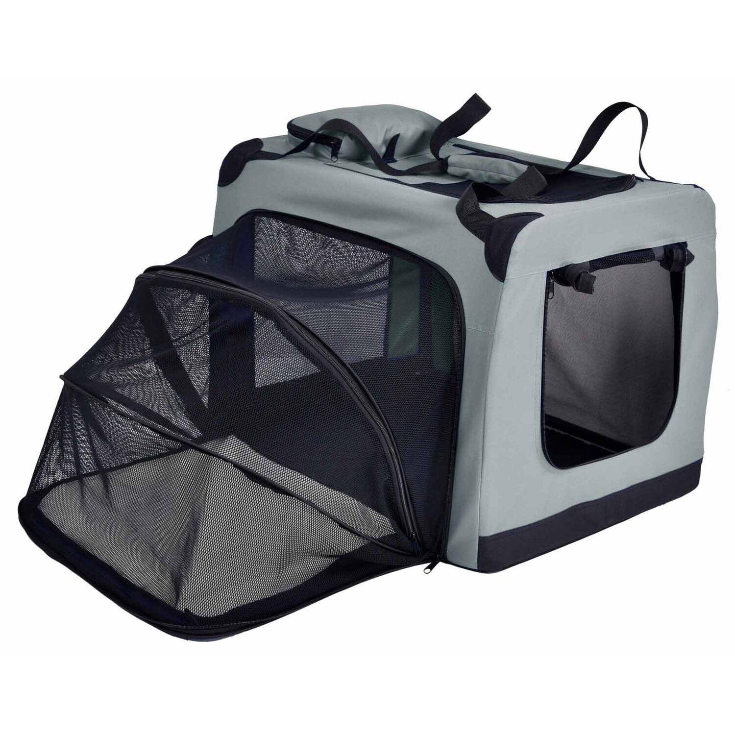 Pet Life ® 'Hounda Accordion' Metal Framed Soft-Folding Collapsible Dual-Sided Expandable Pet Dog Crate