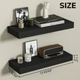 thumbnail image 3 of Jouetondream 16x6 2PCS Floating Shelves, Wall Mounted Hanging Shelves, Wood Storage Shelving for Living Room, Bathroom, Office, Black, 3 of 9