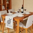 thumbnail image 6 of Easter Table Runner - Premium Double-Layer Cotton Linen Fabric, Hand Embroidered Bunny Design (Front) & Black White Plaid (Back) - Kitchen Dining Room Home Party Decoration, 6 of 10