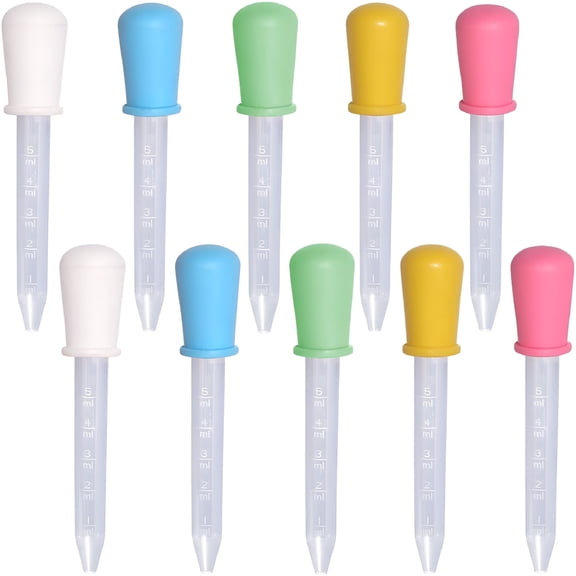 ACDANC Pack of 10 Liquid Droppers, Dropper Pipette, 5 ml Dropper Graduated Transfer Pipette, Kids Transparent Pipette, Transparent Plastic Pipettes, for Candy Moulds, Crafts, Art, Plants