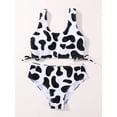 thumbnail image 4 of 7-13T Girls 3 Piece Bikini Swimsuits + Coverups Summer Cute Printed Bathing Suit with Shorts For Teens Girl 7-13 Years, 4 of 8