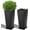 Black, variant on 2-Pack 24" Tall Metal Planter - Hand-Hammered Textured Large Copper Flower Pots Box with for Outdoor&Indoor, Garden, Porch, Patio, Yard with Pre-Drilled Drainage Holes