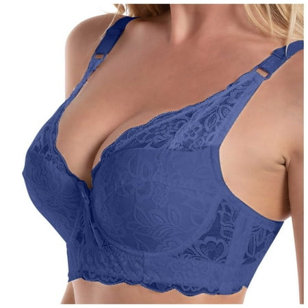 zuwimk Bras For Women Plus Size Women s Fancies Underwire Longline Bra Women Full Cup Thin Underwear Small Bra Plus Size Wireless Adjustable Lace Bra Cover Cup Large Size Lace Bras