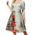 thumbnail image 1 of Vestido de manga corta con corazón cálido y lluvia fría Vestidos de verano para mujer Vestido largo para mujer Vestido, 1 of 7