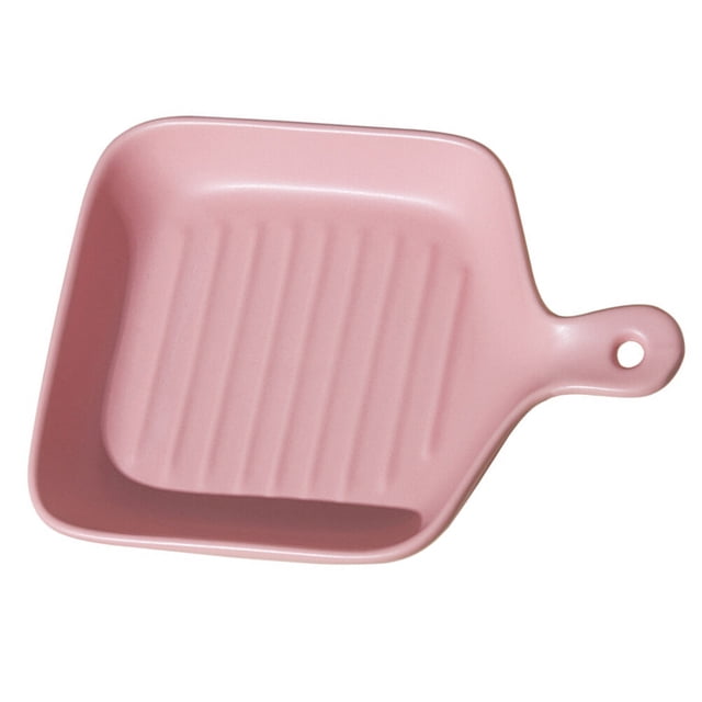 WRITWAA ceramic bake ware Ceramic Baking Plate Pink 1Pack Microwave Safe for Families Kitchen Use