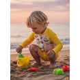 thumbnail image 5 of BemeyourBBs Toddler Baby Girls Boys Swimsuits Cute Infant Bathing Suit Turtle Tree Dinosaur Swimwear Rash Guard Long Sleeve Tops with Swim Trucks Shorts and Hat Set Summer Beachwear, 5 of 9