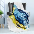 thumbnail image 4 of Animal Soft Flannel Fleece Throw Blanket, Painting Style Parrot Profile Exotic Creature Tropical Nature Theme, Cozy Plush for Indoor and Outdoor Use, 50" x 70", Pale Blue Navy Blue, by Ambesonne, 4 of 5