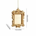 thumbnail image 2 of 2026 Christmas Indoor Decoration Christmas Resin Pendant Snow Cedar Decoration DIY Photo Frame Christmas Tree Decoration Holiday Decoration Champagne Gold Color, 2 of 7