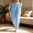 thumbnail image 2 of Resicozy Petite Sweatpants Women Trendy Elastic Waist Bottom Lounge Pant Lightweight Baggy Joggers with Pocket Light Blue XL, 2 of 7