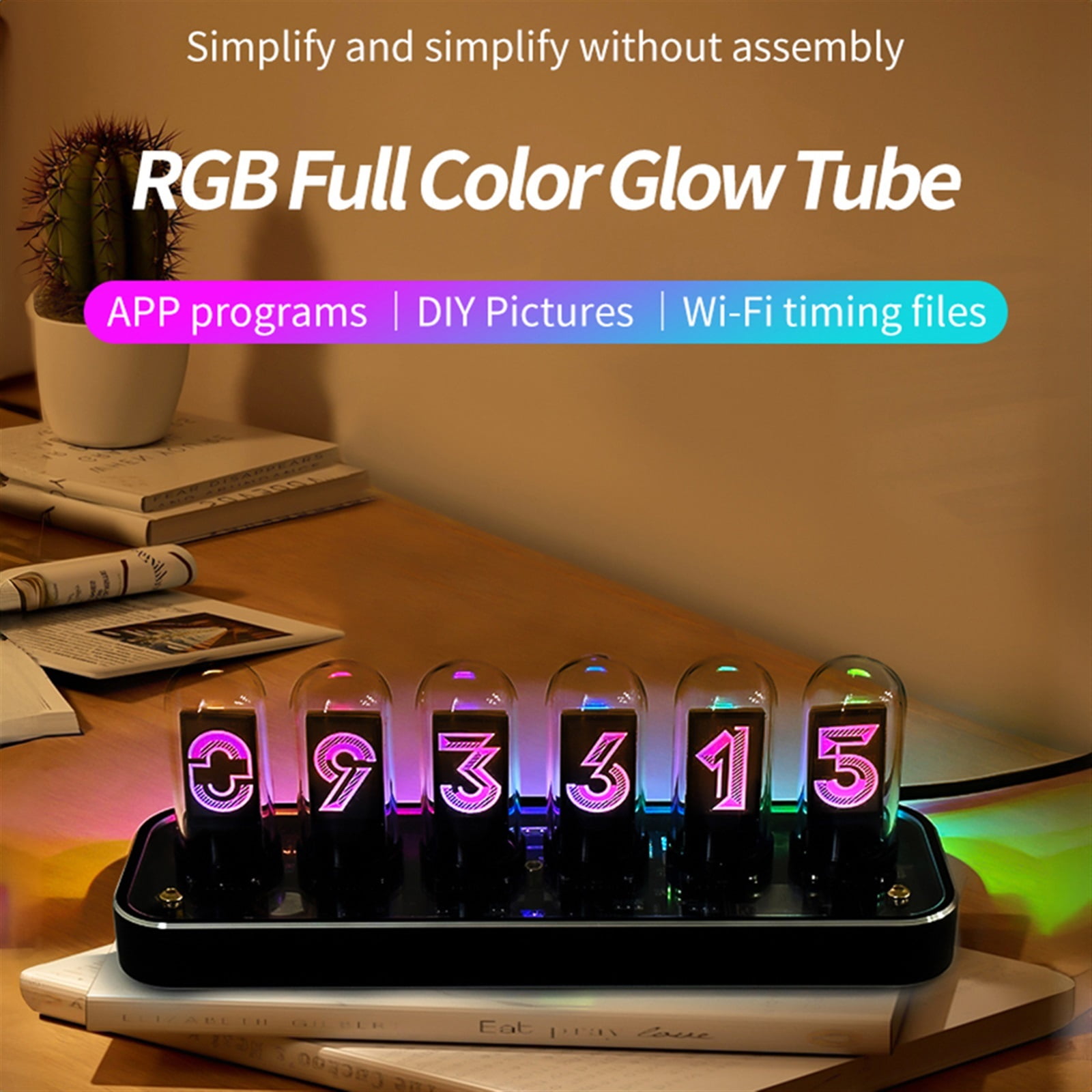 Photo Display Gesture Control Creative Desk Decoration Gifts Tube Clock Kit Digital Calendar Stopwatch Time