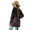 thumbnail image 3 of SCRAWLGOD Cherry Blossom Womens Cardigans with Pockets Lightweight Sweaters for Women Long Sleeve Fall Cardigan for Women Trendy Size M Casual Activewear Women Jacket, 3 of 7