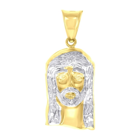 14k 14kt Two-Tone Gold Mens Jesus Religious Charm Pendant