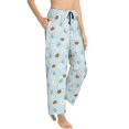 thumbnail image 6 of Salouo Bee Flower Print Women's Pajama Pants Casual Loose Sweatpants PJs Flowy Pants Drawstring Palazzo for Women Wide Leg Pants Lounge Pajama -X-Large, 6 of 8