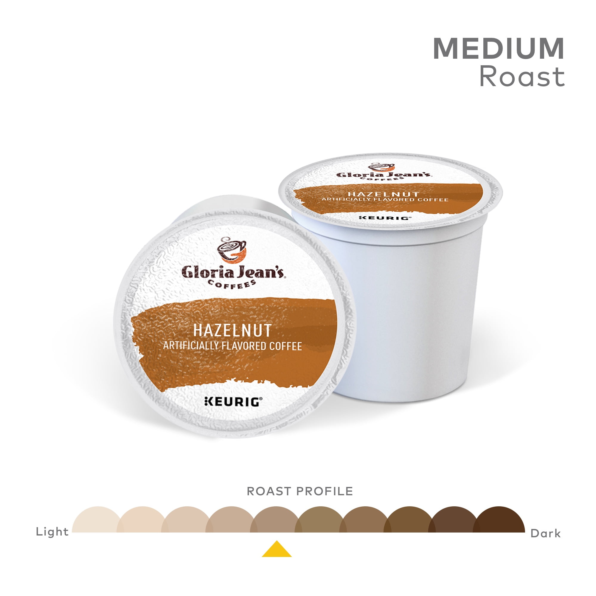 Gloria Jean's Hazelnut Coffee, Flavored Keurig K-Cup Pod, Medium Roast, 48 Count for Keurig Brewers