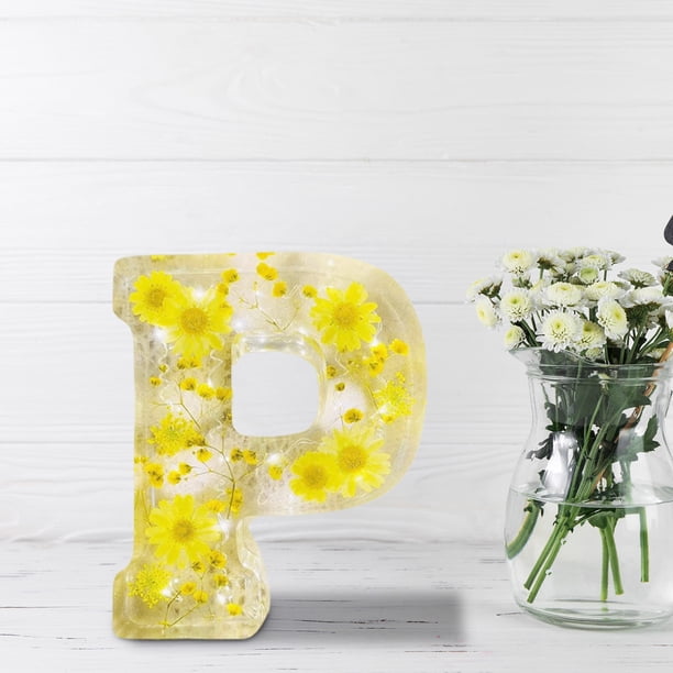 Flower Night Light Flower Letter Resin Home Decoration Gift