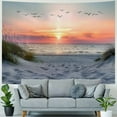thumbnail image 4 of BCIIG  Ocean Beach Tapestry Wall Hanging, Sunset Seabird and Beach with Grass Wall Hanging Tapestry Natural Landscape Tapestry for Bedroom Living Room Dorm Decoration Wall Decor,, 4 of 6