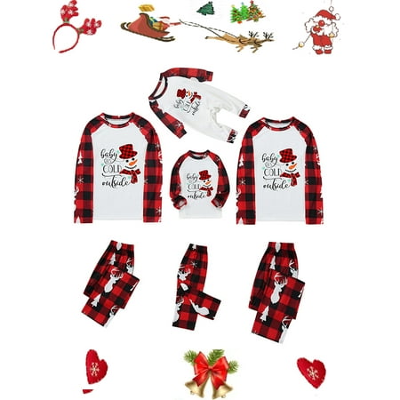 

Sunisery Christmas Family Pajamas Matching Christmas Pjs Xmas Sleepwear Long Sleeve Pajama Holiday Jammies for Adult Kids Baby