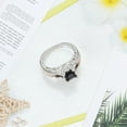 thumbnail image 5 of Promise Rings for Women Gifts for Christmas Engagement Rings Cubic Zirconia Ring Black Gemstone Wedding Rings Statement Rings Copper Rings birthday valentines day gifts #08 Black,8, 5 of 7