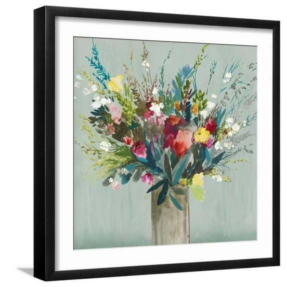 Art.com Wild Flowers II Art Print by Asia Jensen, Black Frame Wall Art, 21" x 21"