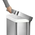 thumbnail image 4 of simplehuman 45 Liter Rectangular Hands-Free Kitchen Step Trash Can with Soft-Close Lid, Brushed Stainless Steel, 4 of 10